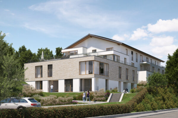 3D-Visualisierung Betreutes Wohnen: Wohnquartier Dörentrup - inklusive Interieurdesign und Ausarbeitung der Grünflächen.